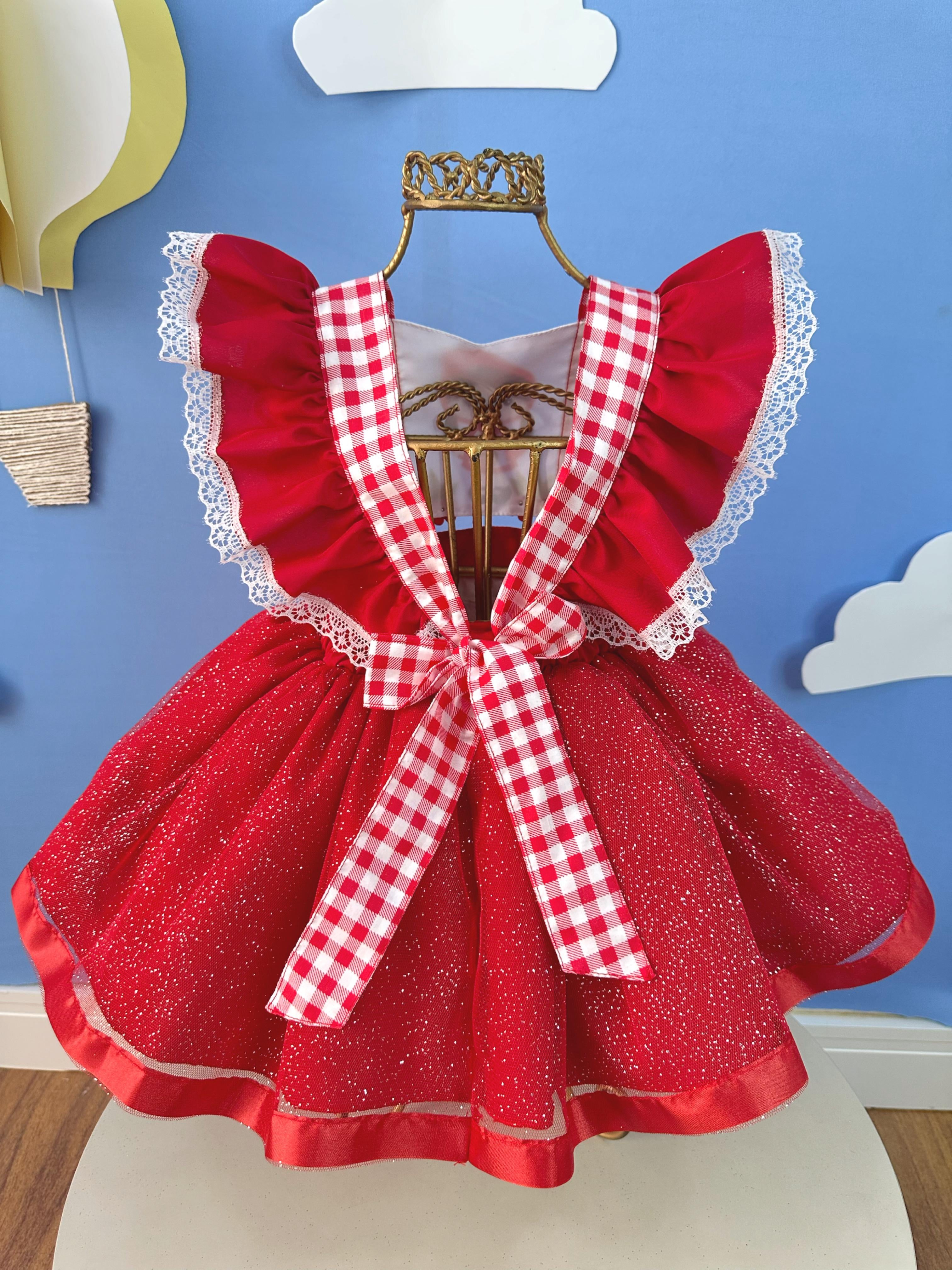 Romper Chapeuzinho Vermelho Com Capa Festas Luxo