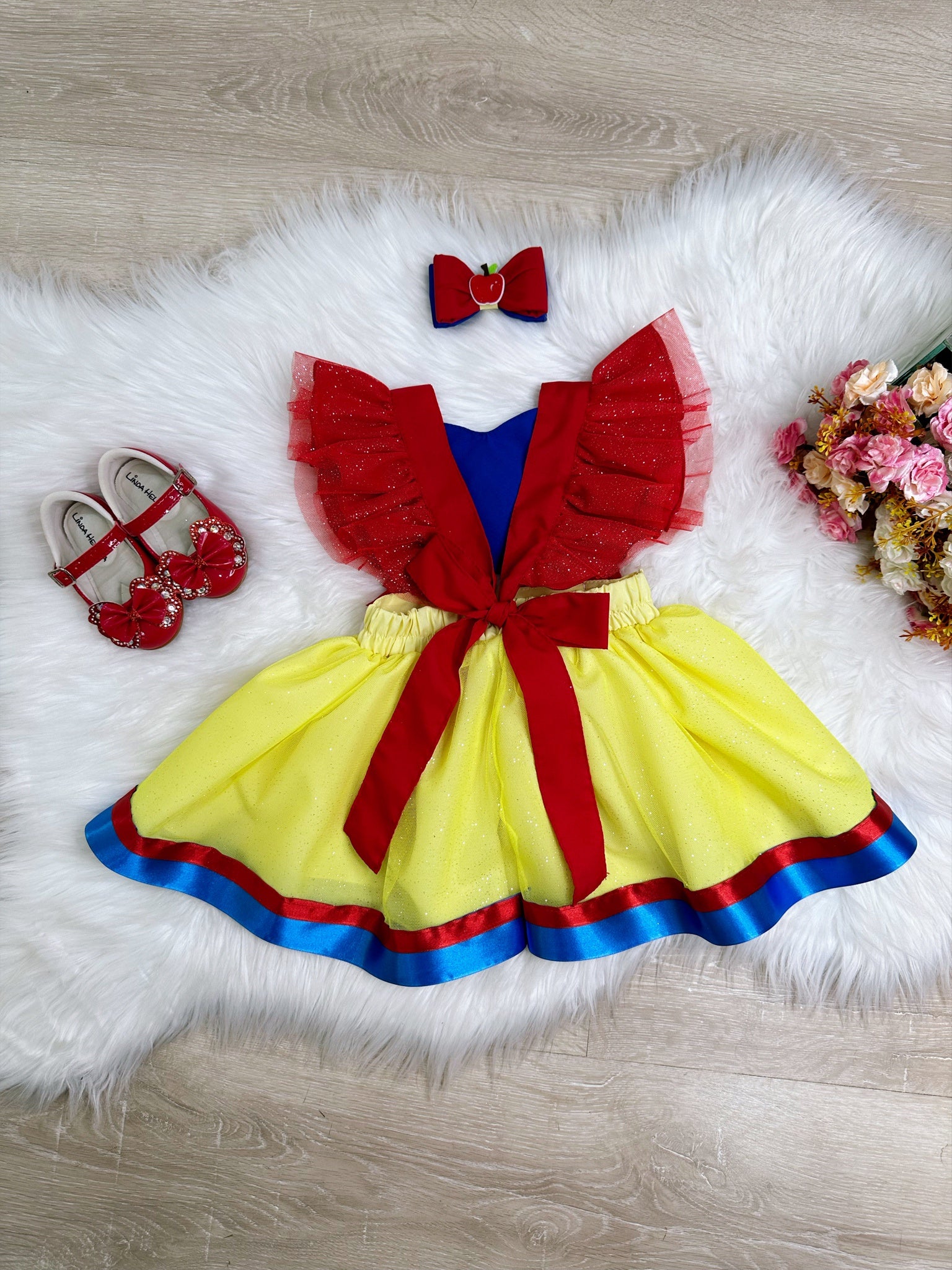 Romper da Branca de Neve Com Laço Luxo