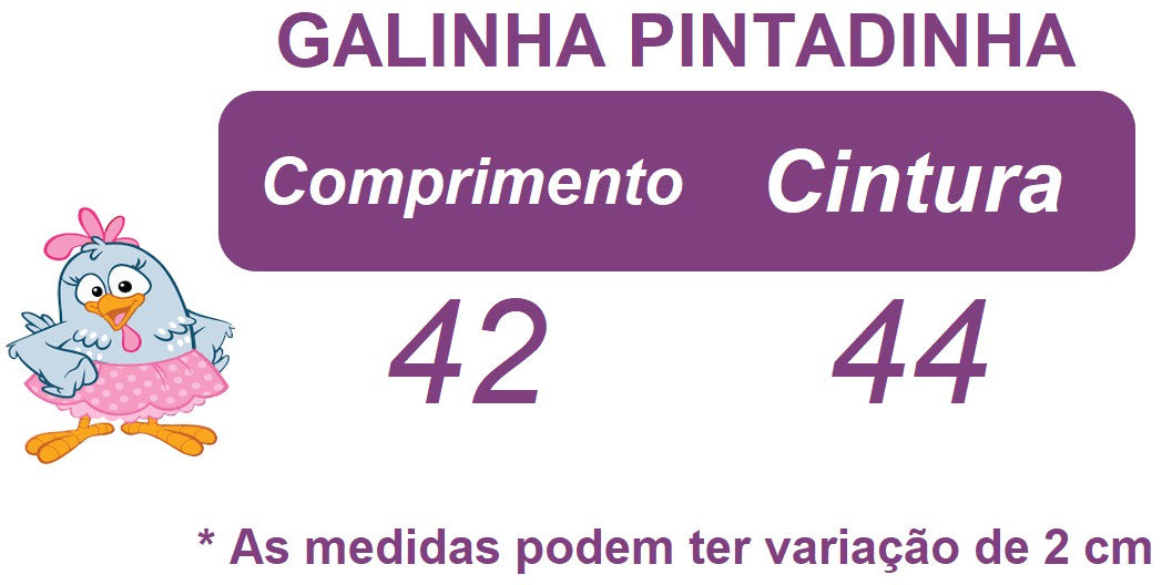 Romper da Galinha Pintadinha Rosa Com Laço Luxo