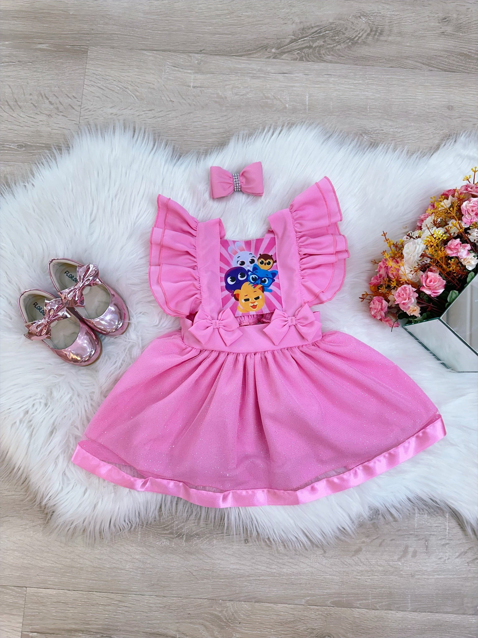 Romper do Bolofofo Rosa Com Laço Luxo