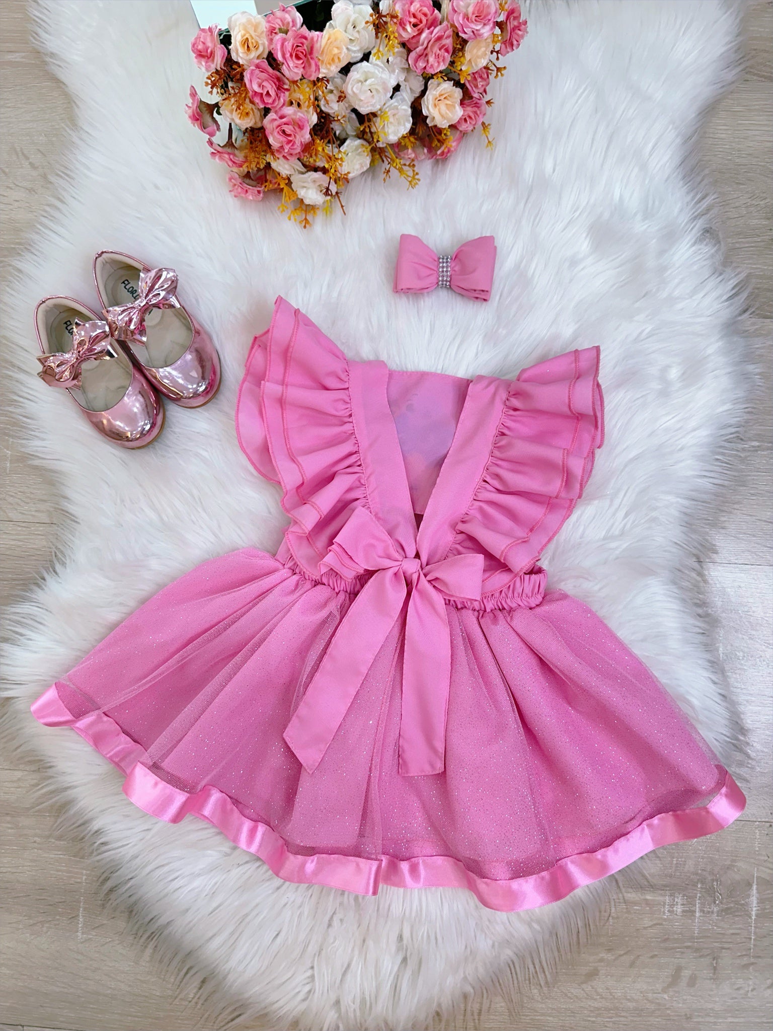 Romper do Bolofofo Rosa Com Laço Luxo