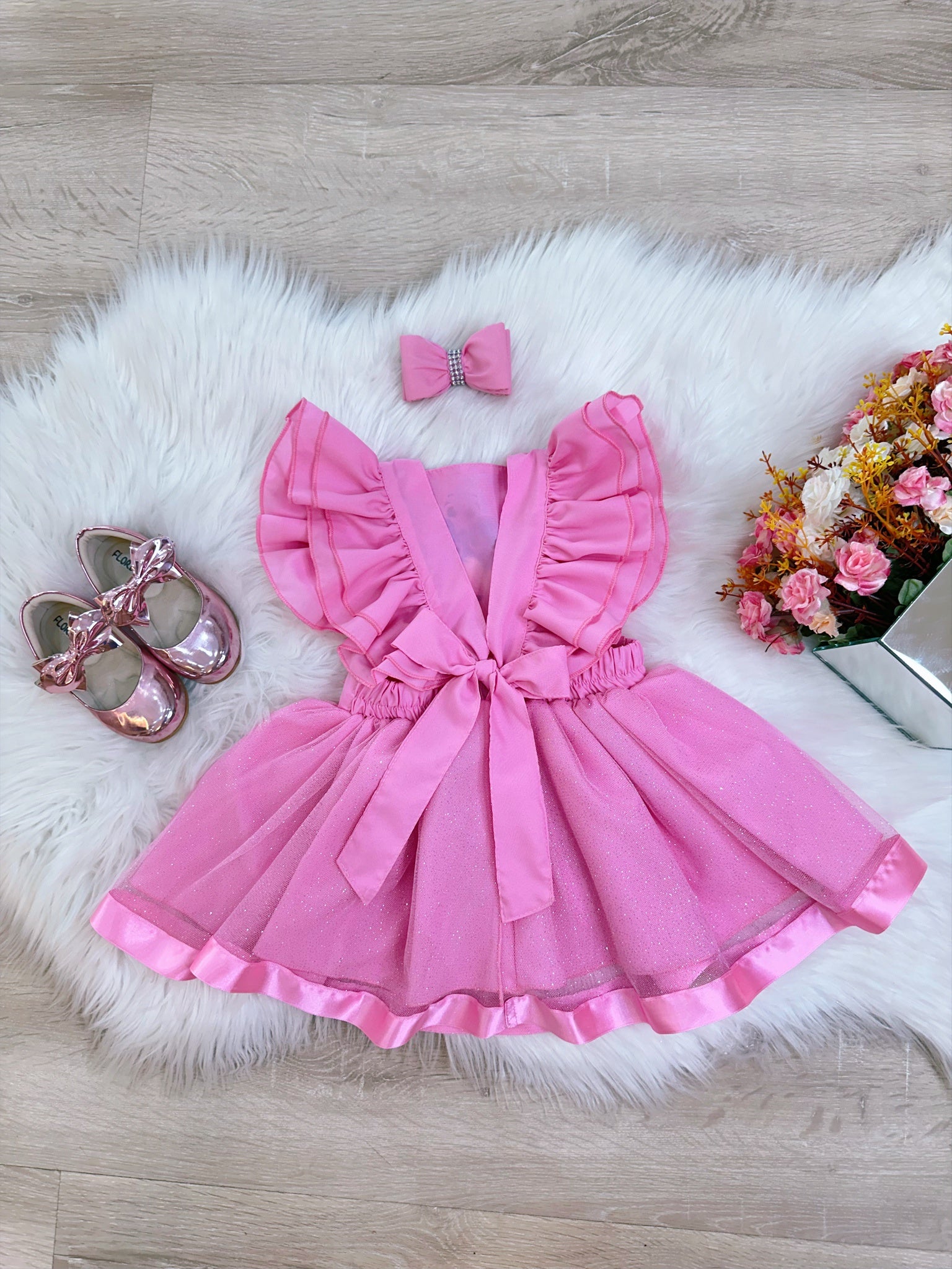 Romper do Bolofofo Rosa Com Laço Luxo