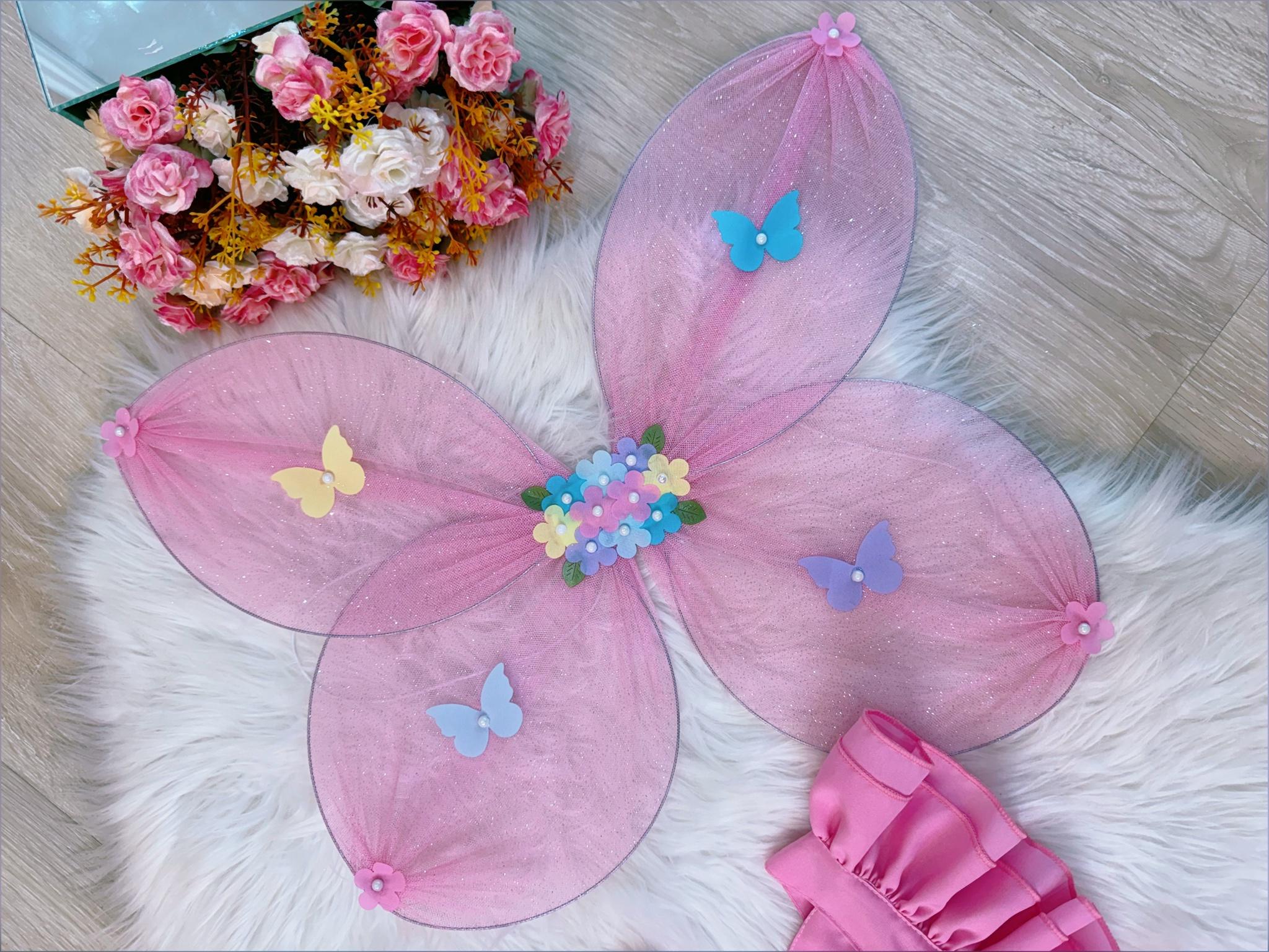 Romper Jardim Encantado Com Asa Rosa Luxo