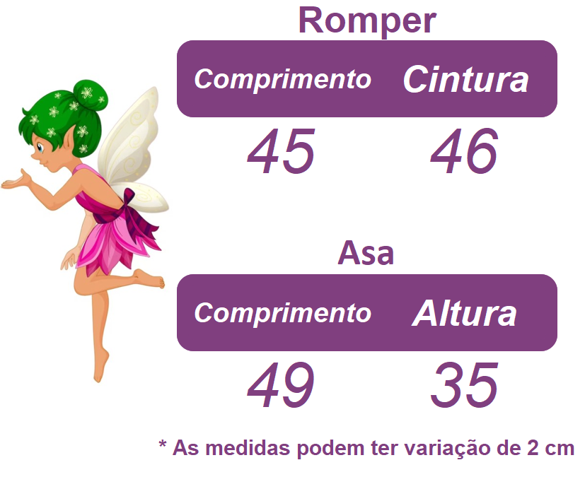 Romper Jardim Encantado Com Asa Rosa Luxo
