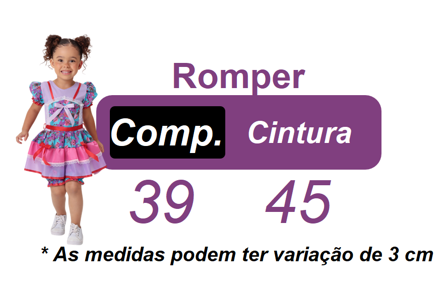 Romper Junino Rosa Claro Xadrez Com Laço de Chapéuzinho