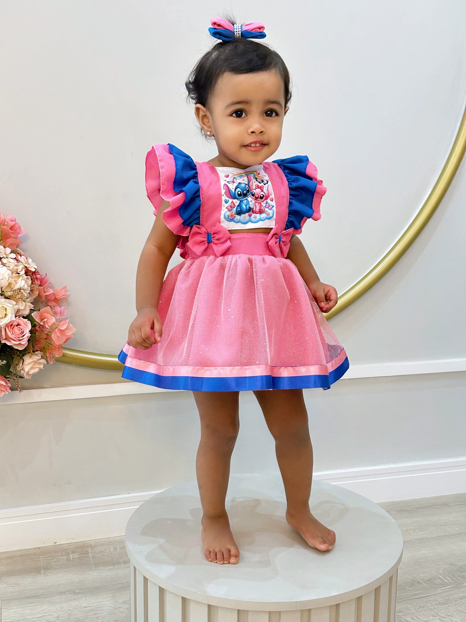 Romper Stitch e Angel Saia Com Glitter Super Luxo
