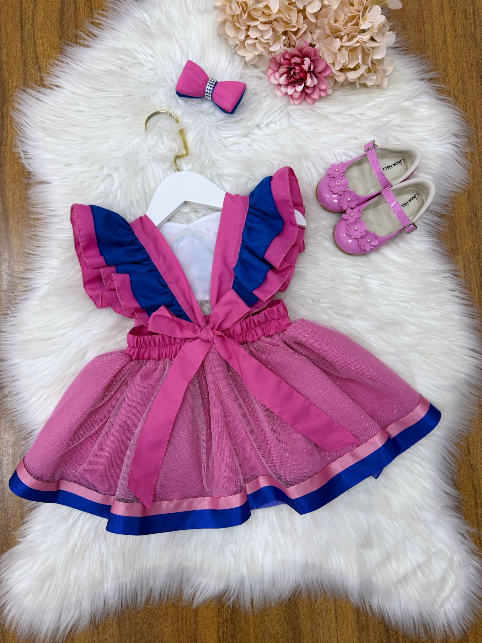 Romper Stitch e Angel Saia Com Glitter Super Luxo