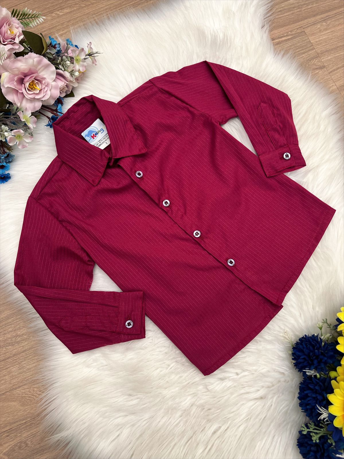 Camisa Social Marsala Com Manga Longa Príncipes