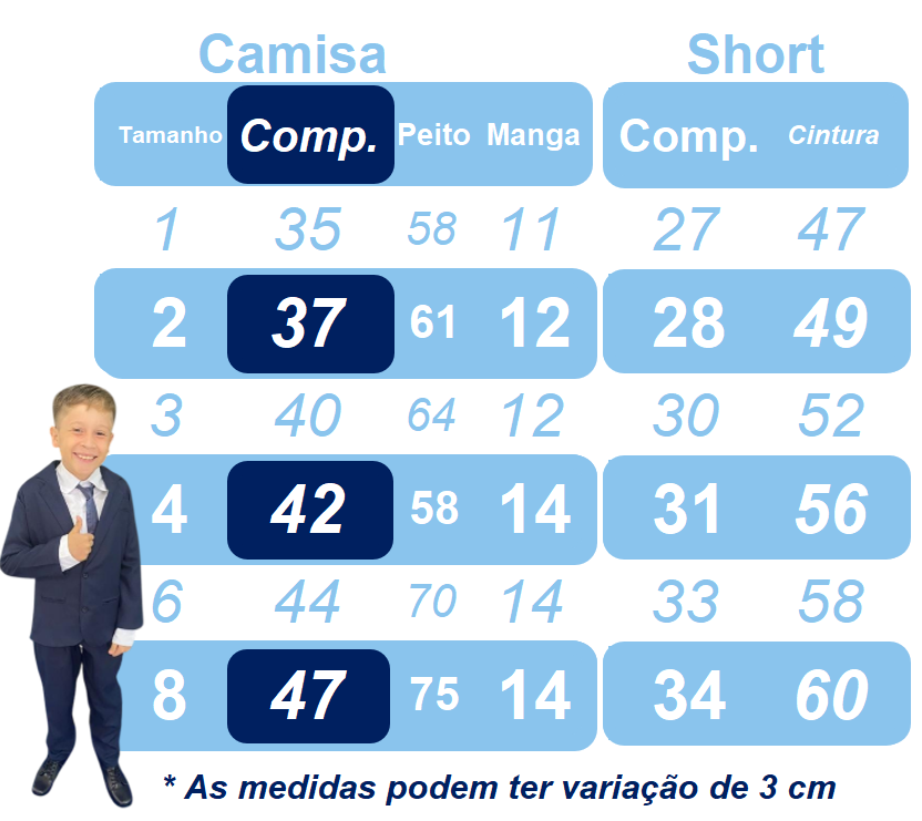 Conjunto Social Pajem Camisa Branca Short e Susp. Cinza Claro