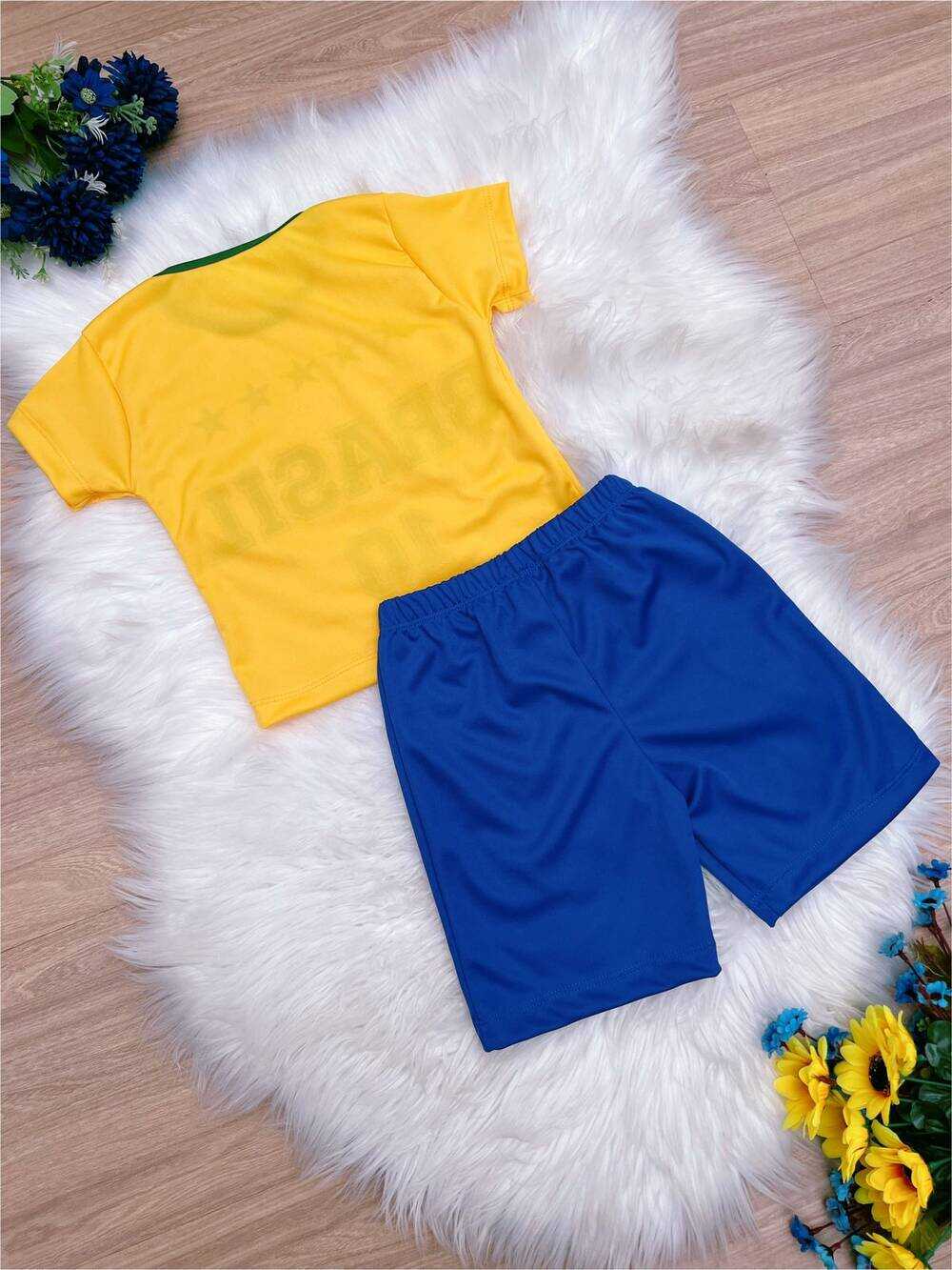 Conjunto Meninos Seleção Brasileira Amarelo e Azul