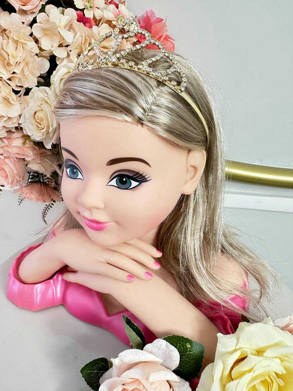 Coroa Infantil Realeza Coração C/ Pingente Prata e Dourada