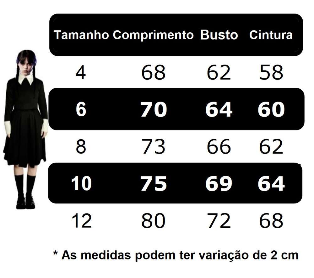 Vestido Infantil Wandinha Preto Com Babados Luxo