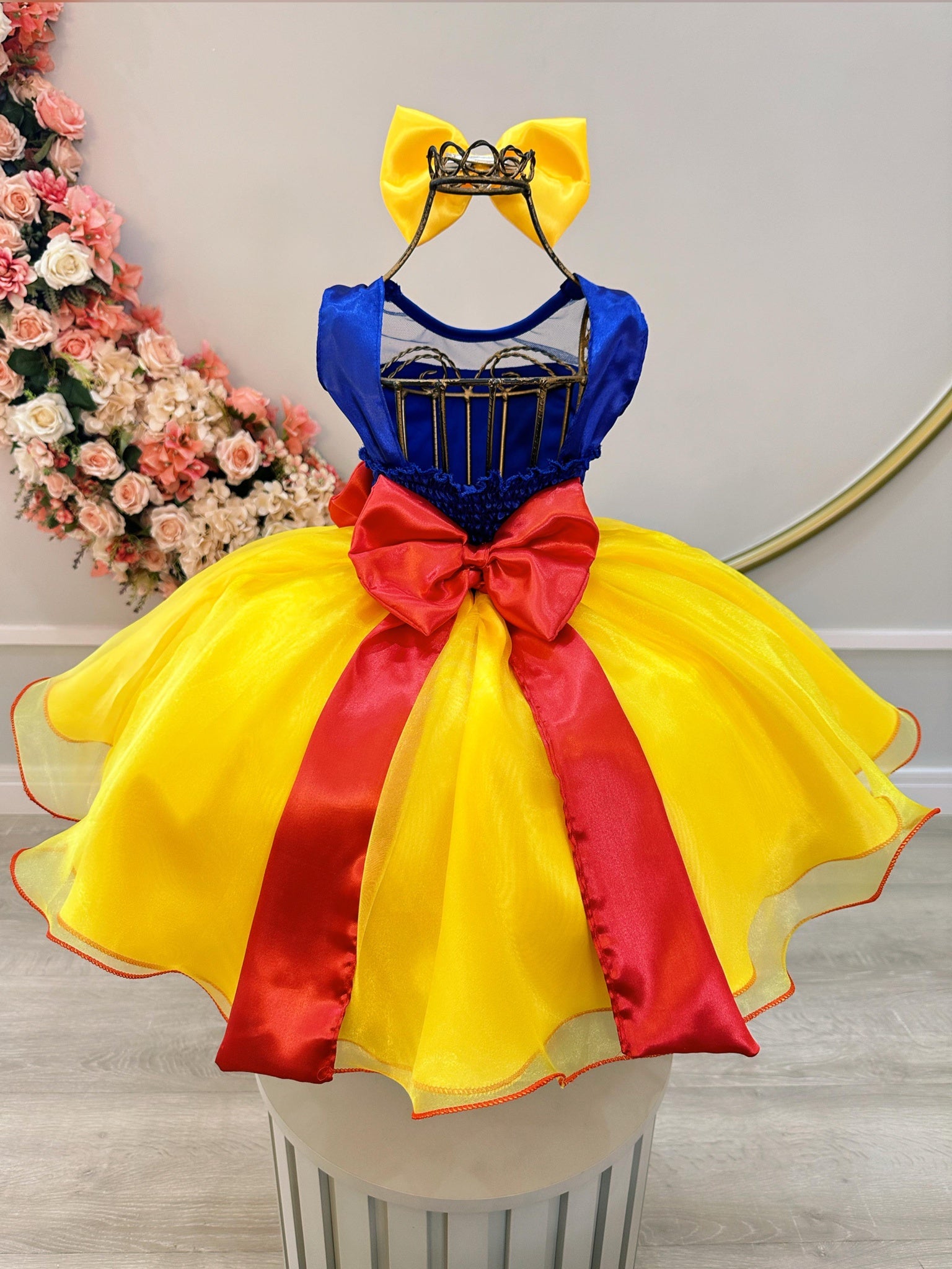 Vestido Fantasia Infantil Princesa Branca de Neve C/ Capa