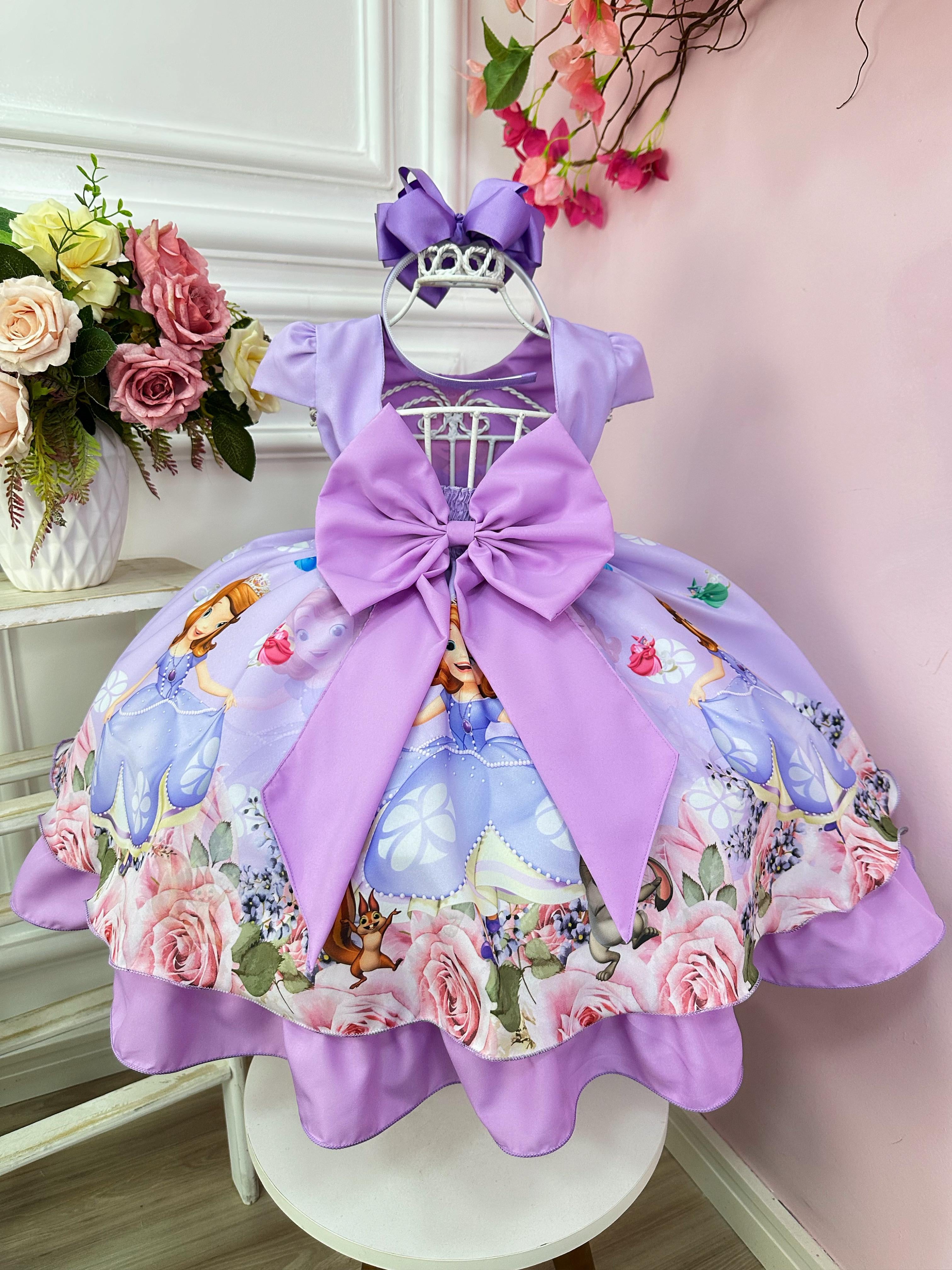 Vestido Infantil Princesa Sôfia C/ Cinto de Pérolas Festas
