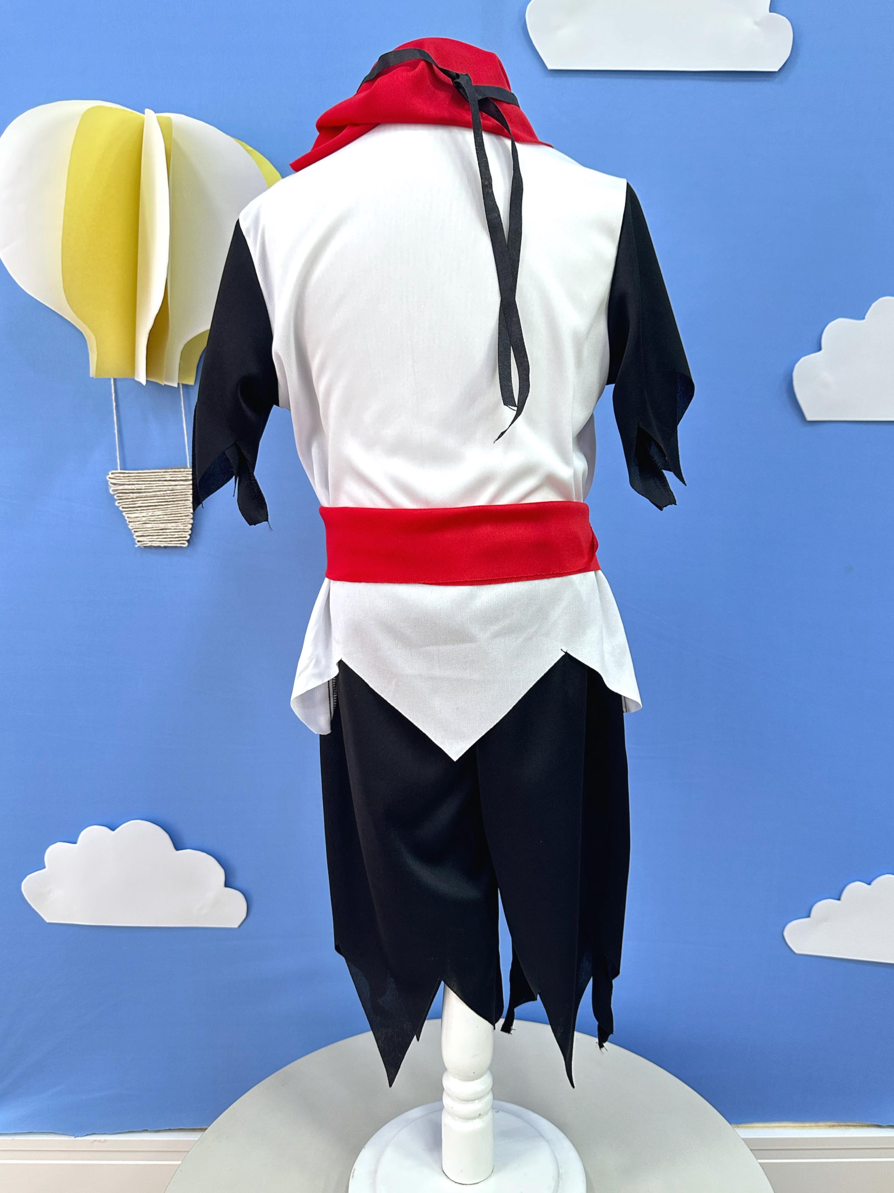 Fantasia Infantil Capitão Pirata C/ Faixa Bandana Tapa Olho