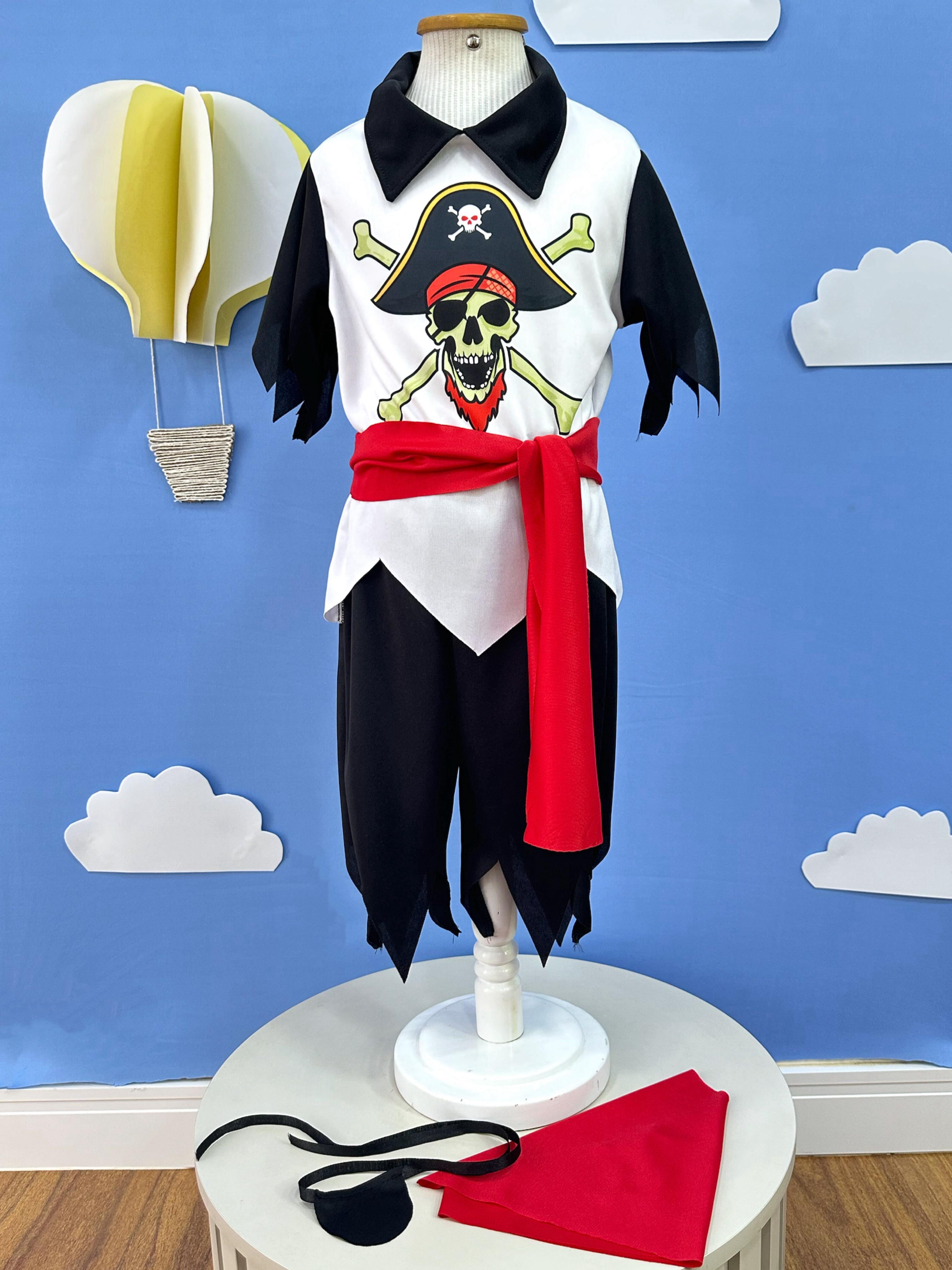 Fantasia Infantil Capitão Pirata C/ Faixa Bandana Tapa Olho