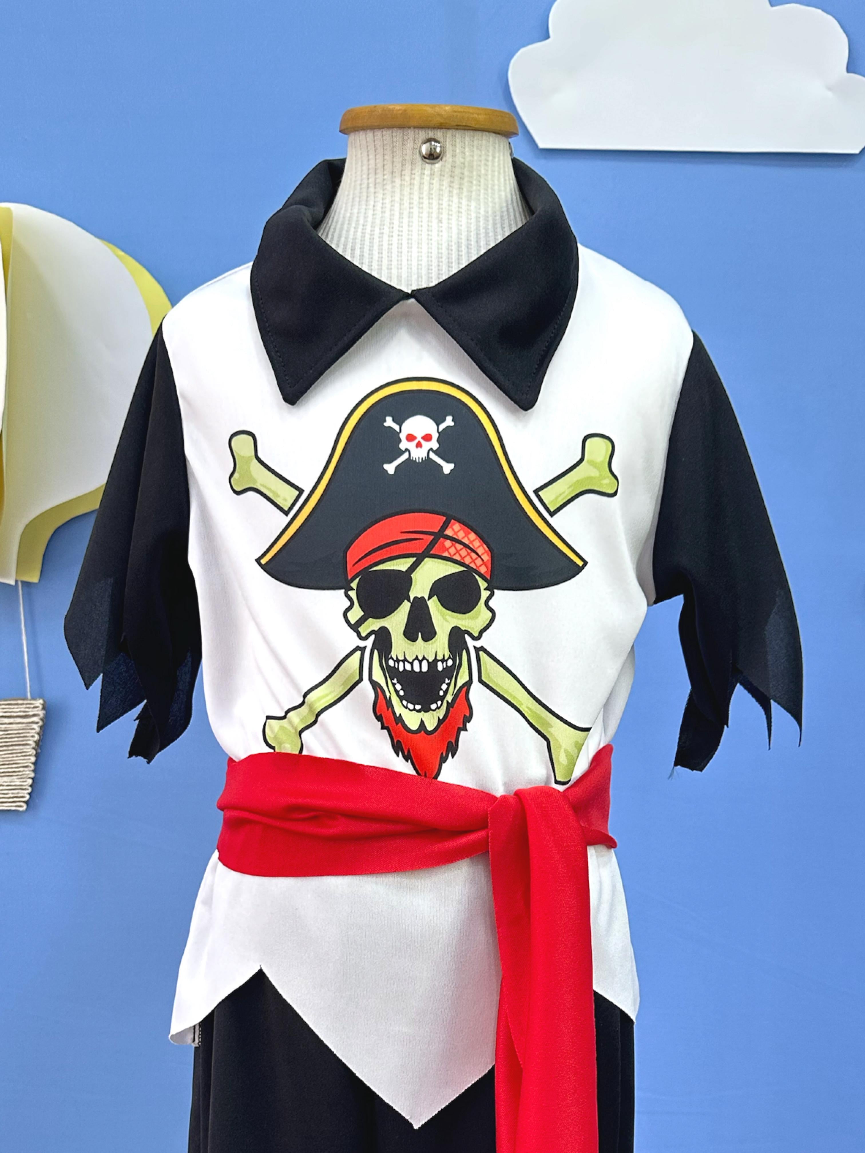 Fantasia Infantil Capitão Pirata C/ Faixa Bandana Tapa Olho