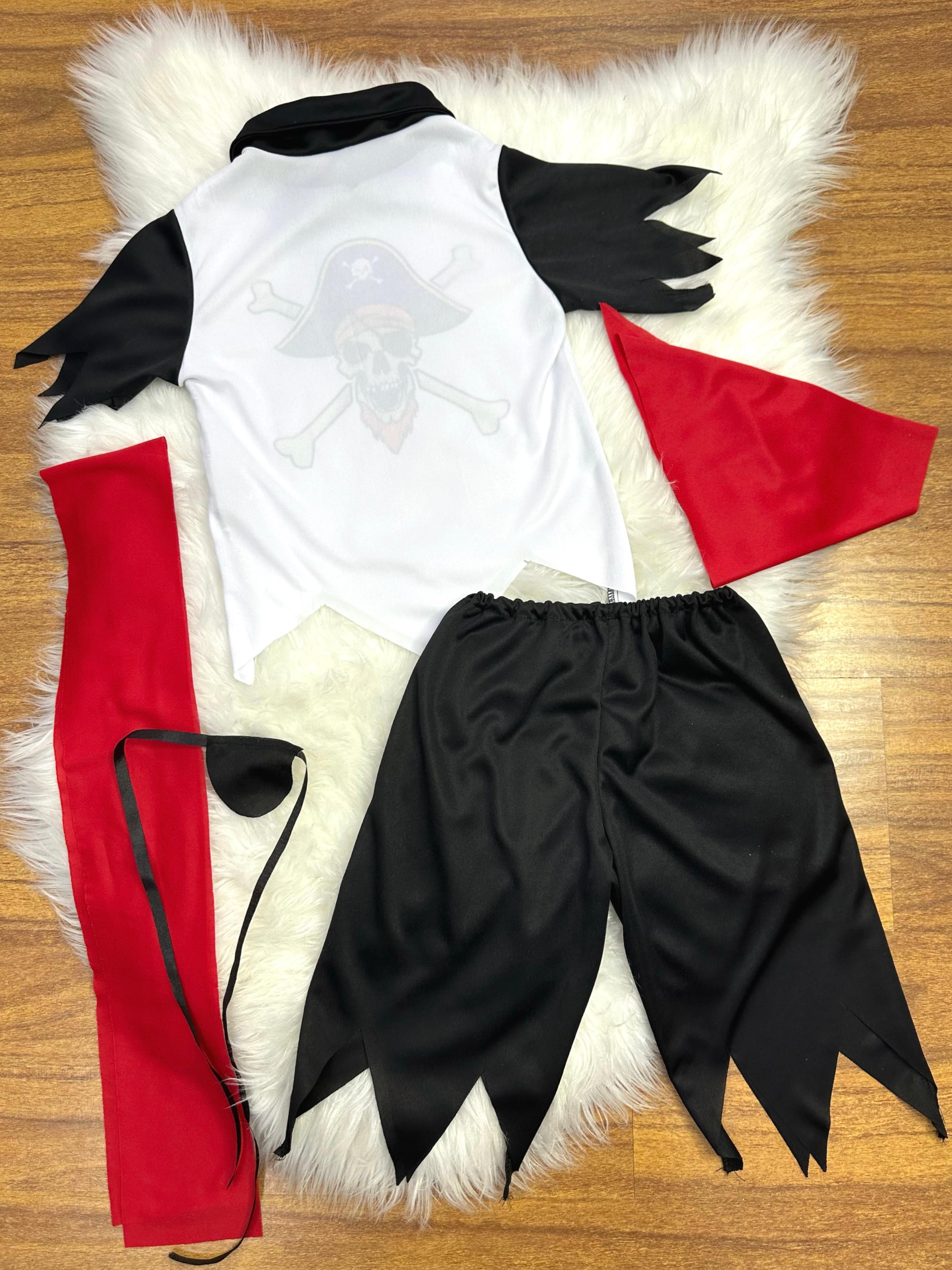 Fantasia Infantil Capitão Pirata C/ Faixa Bandana Tapa Olho