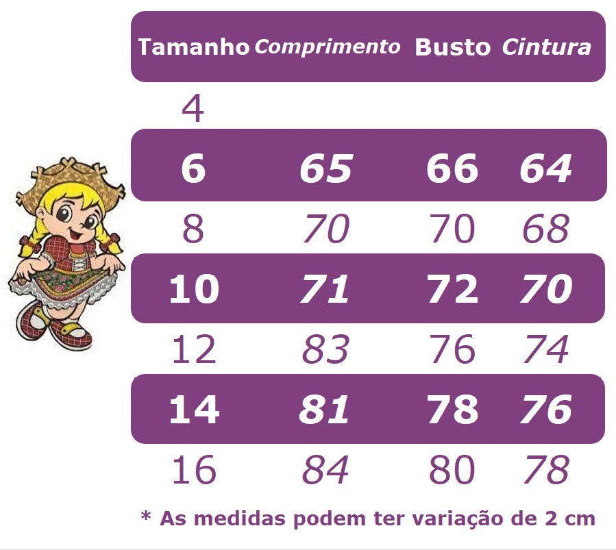 Fantasia Infantil Junino Arraiá Azul Xadrez Colorido