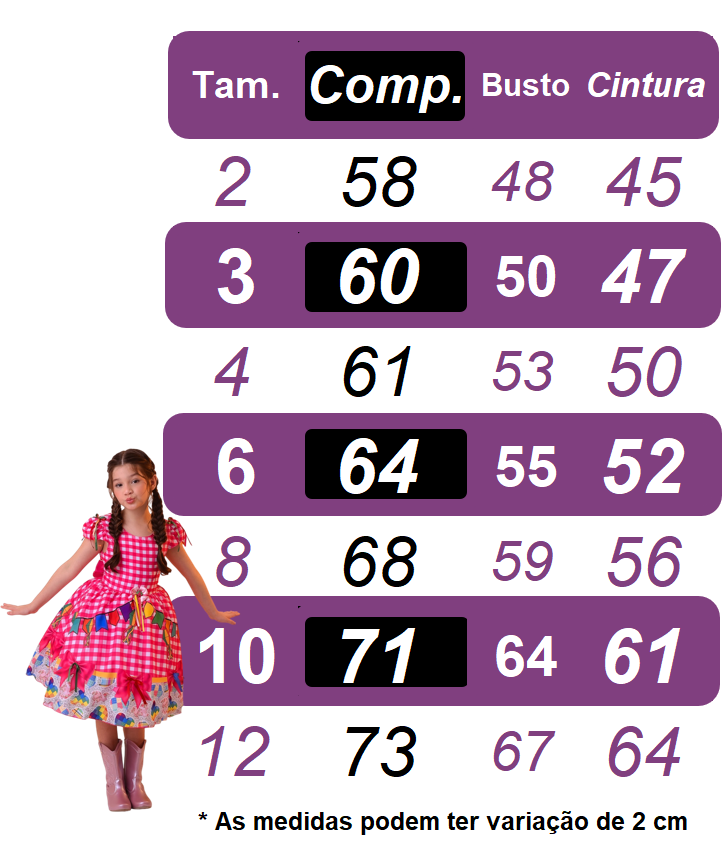 Vestido Infantil Junino Arraiá Xadrez Rosa Estampado