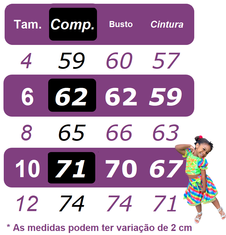 Fantasia Infantil Junino Azul e Vermelho Colorido Florido