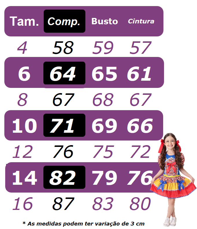 Vestido Infantil Junino Festas Azul Estampa de Florzinhas