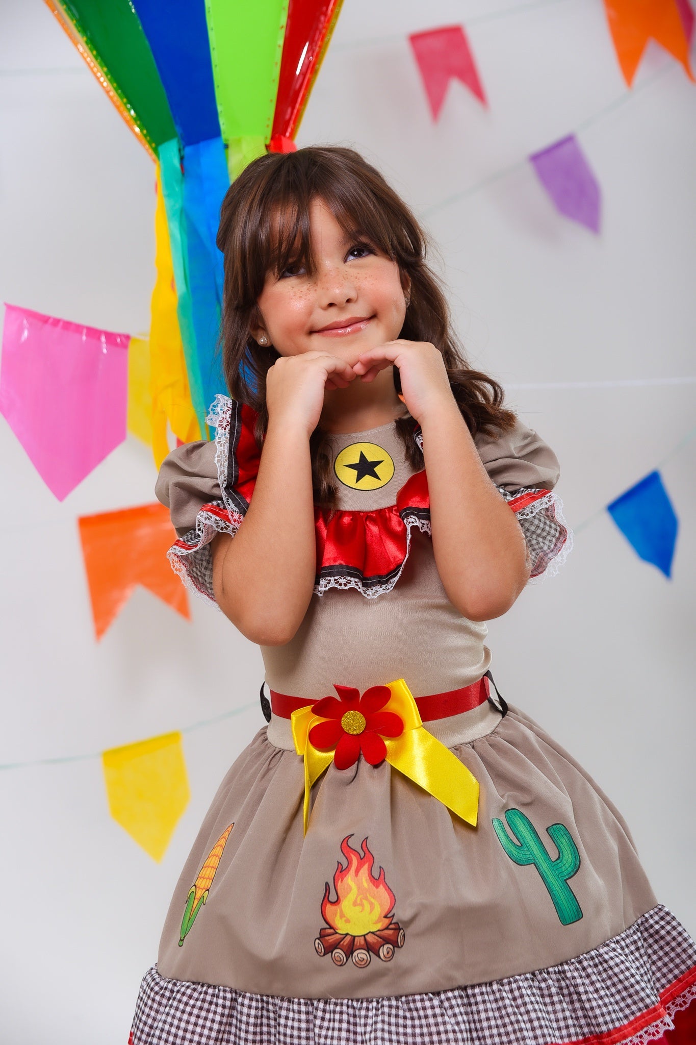 Fantasia Infantil Junino Maria Bonita Colorido Festas