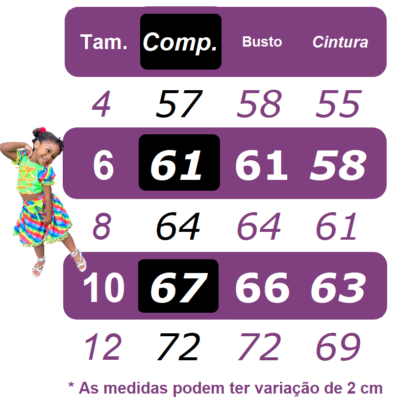 Fantasia Infantil Junino Salmão e Xadrez Preto Colorido