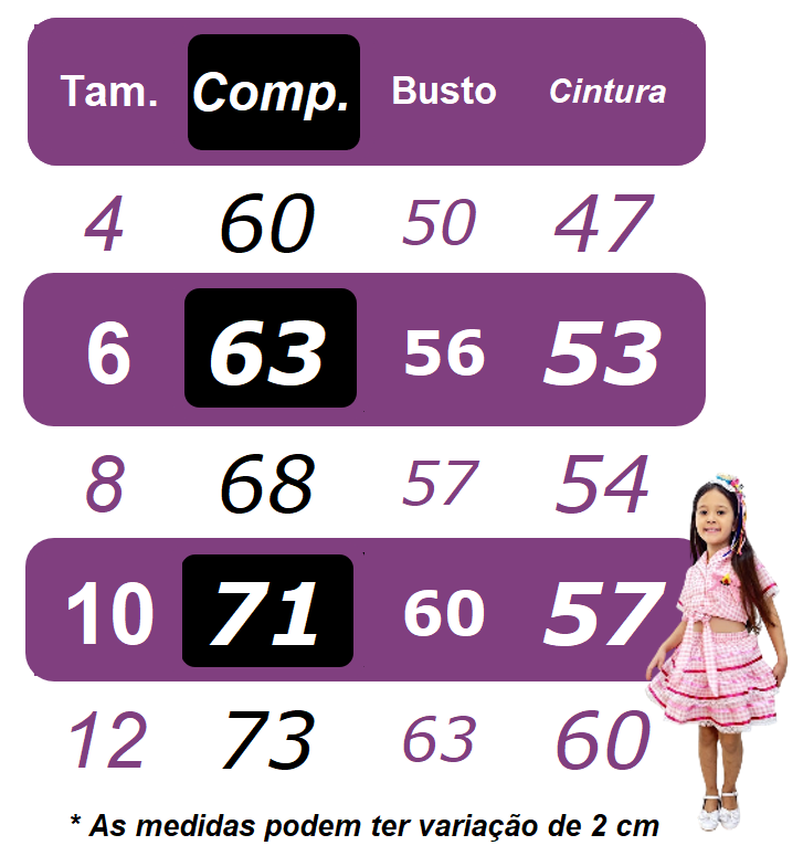 Vestido Infantil Junino Arraiá Rosa Claro Saia C/ Babados