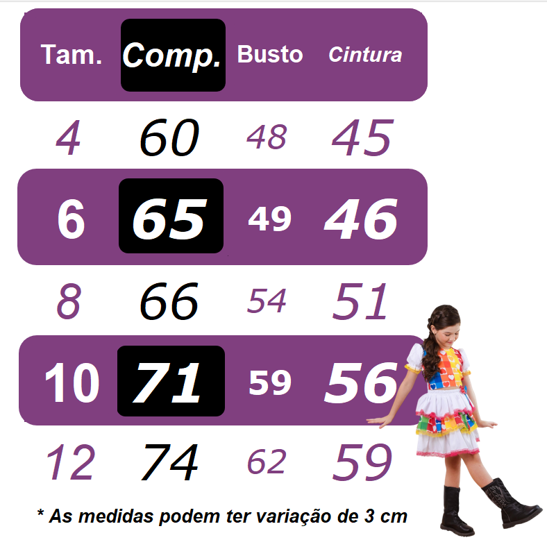 Vestido Infantil Junino Azul e Pink Com Estampas Colorida
