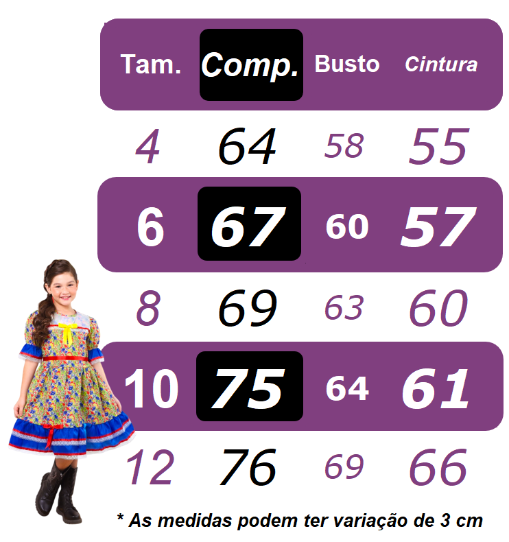 Vestido Infantil Junino Caipira Vermelho C/ Desenho Corações