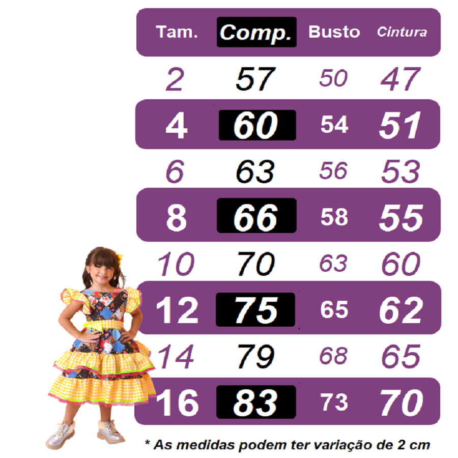 Vestido Infantil Junino Festa São João Xadrez Rosa Girassol