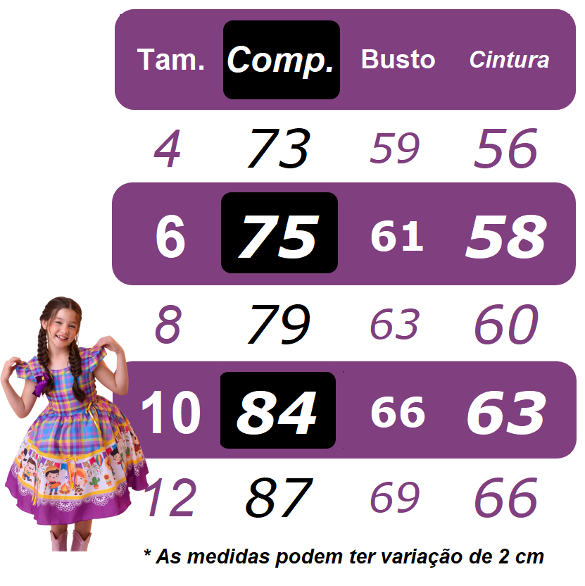 Vestido Infantil Junino Xadrez Branco e Preto Girassol Luxo