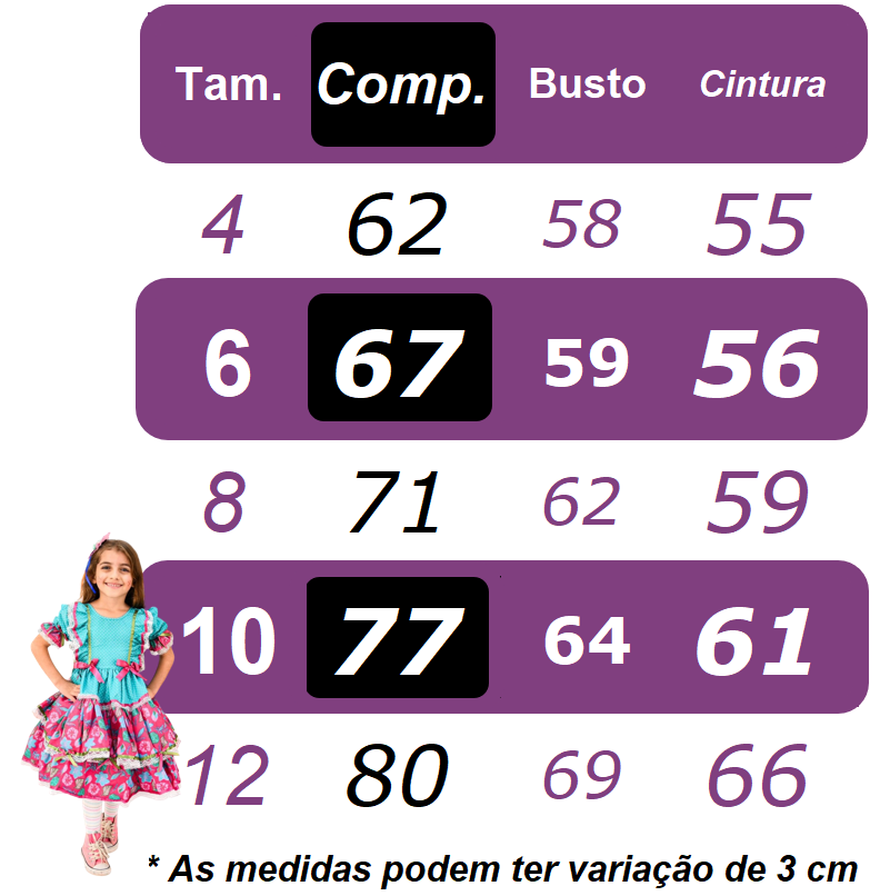 Vestido Junino Arraiá Festa Vermelho Xadrez Colorido