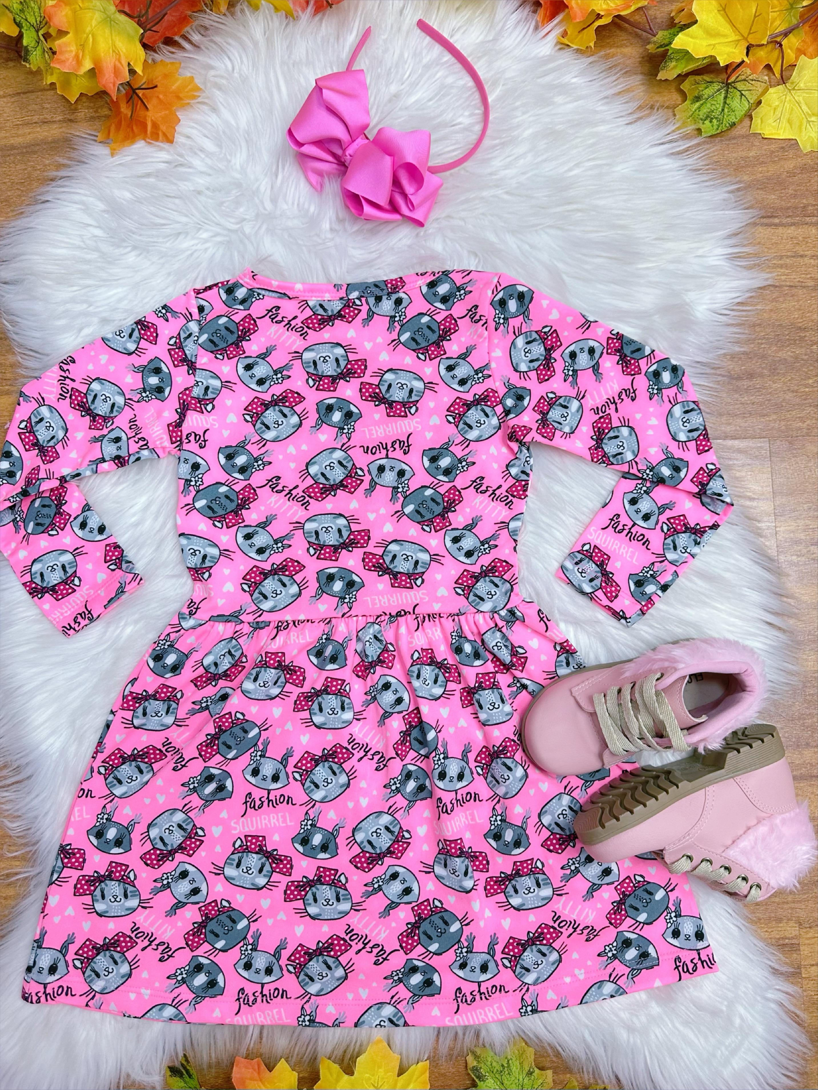 Kit 2 Vestidos Infantil Suplex Flanelado Manga Longa 4 ao 10