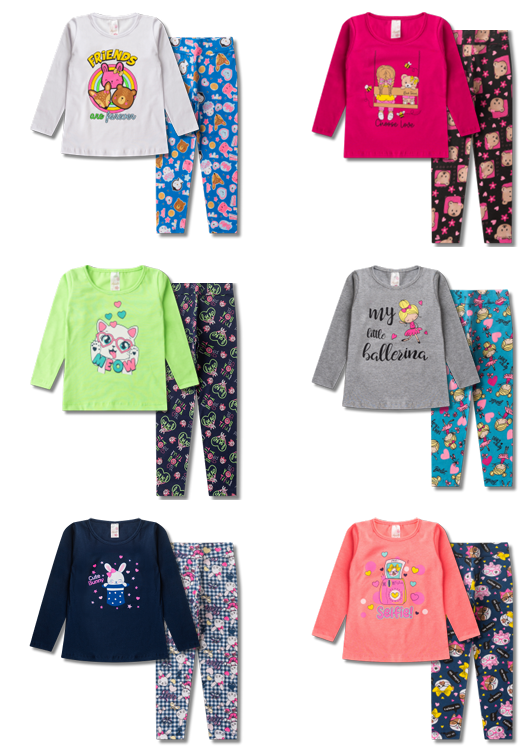 Kit Analê Conjunto Infantil Meninas Com Estampas 1 ao 8