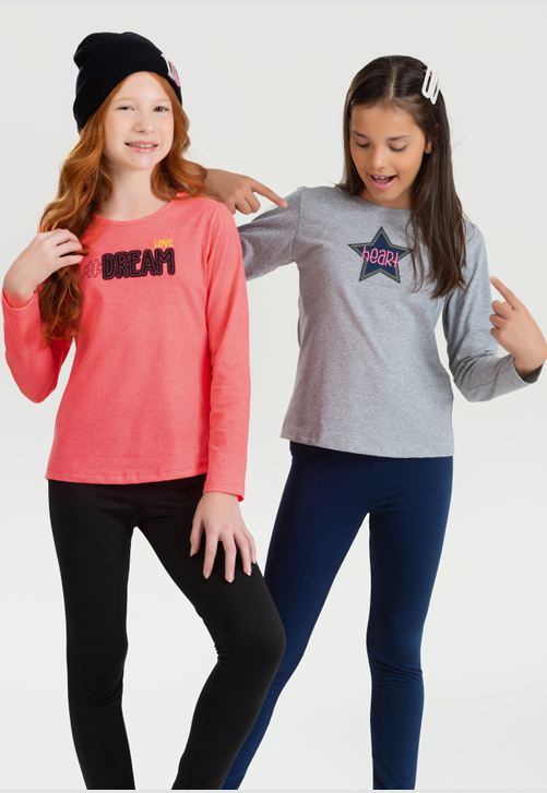 Kit Analê Conjunto Juvenil Com Estampas Bordadas do 10 ao 16