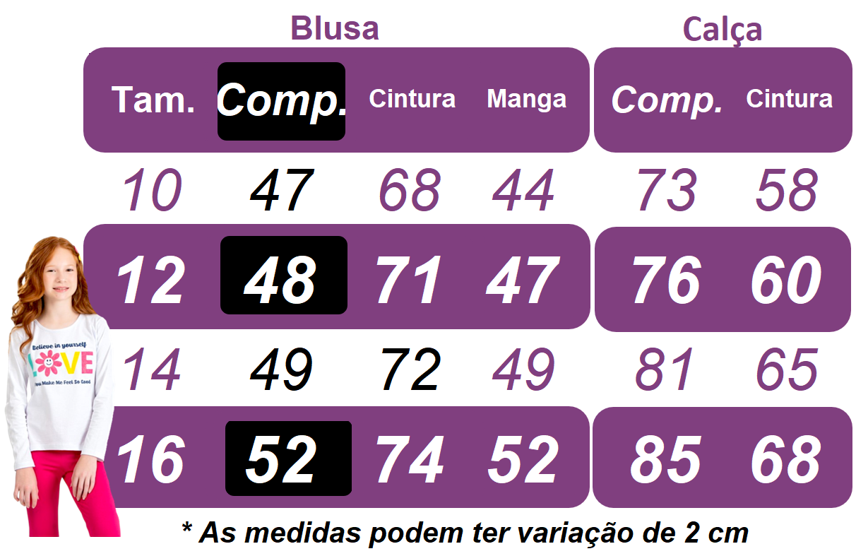 Kit Analê Conjunto Juvenil Com Estampas do 10 ao 16