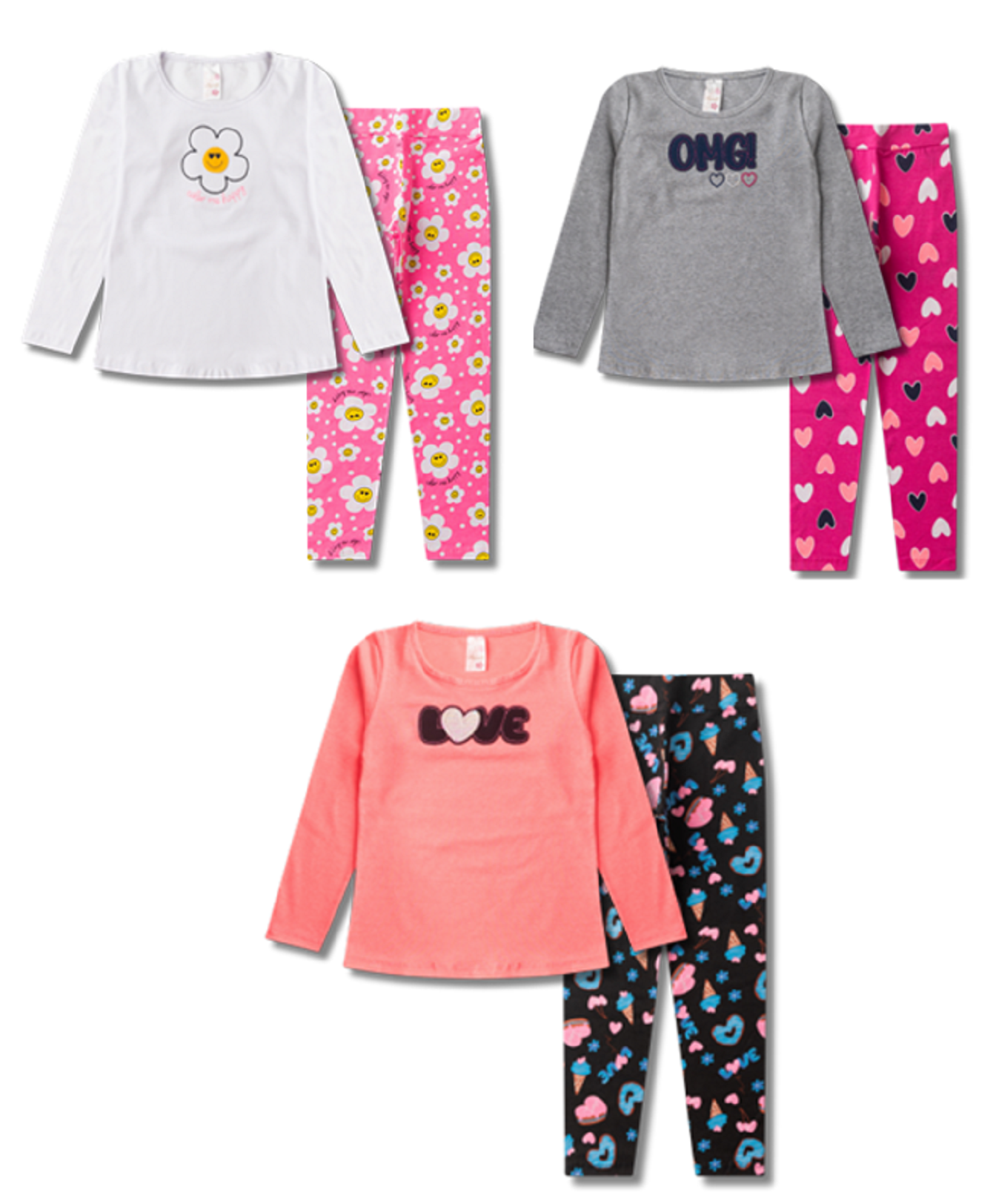 Kit Analê Conjunto Meninas Com Estampas do 4 ao 8