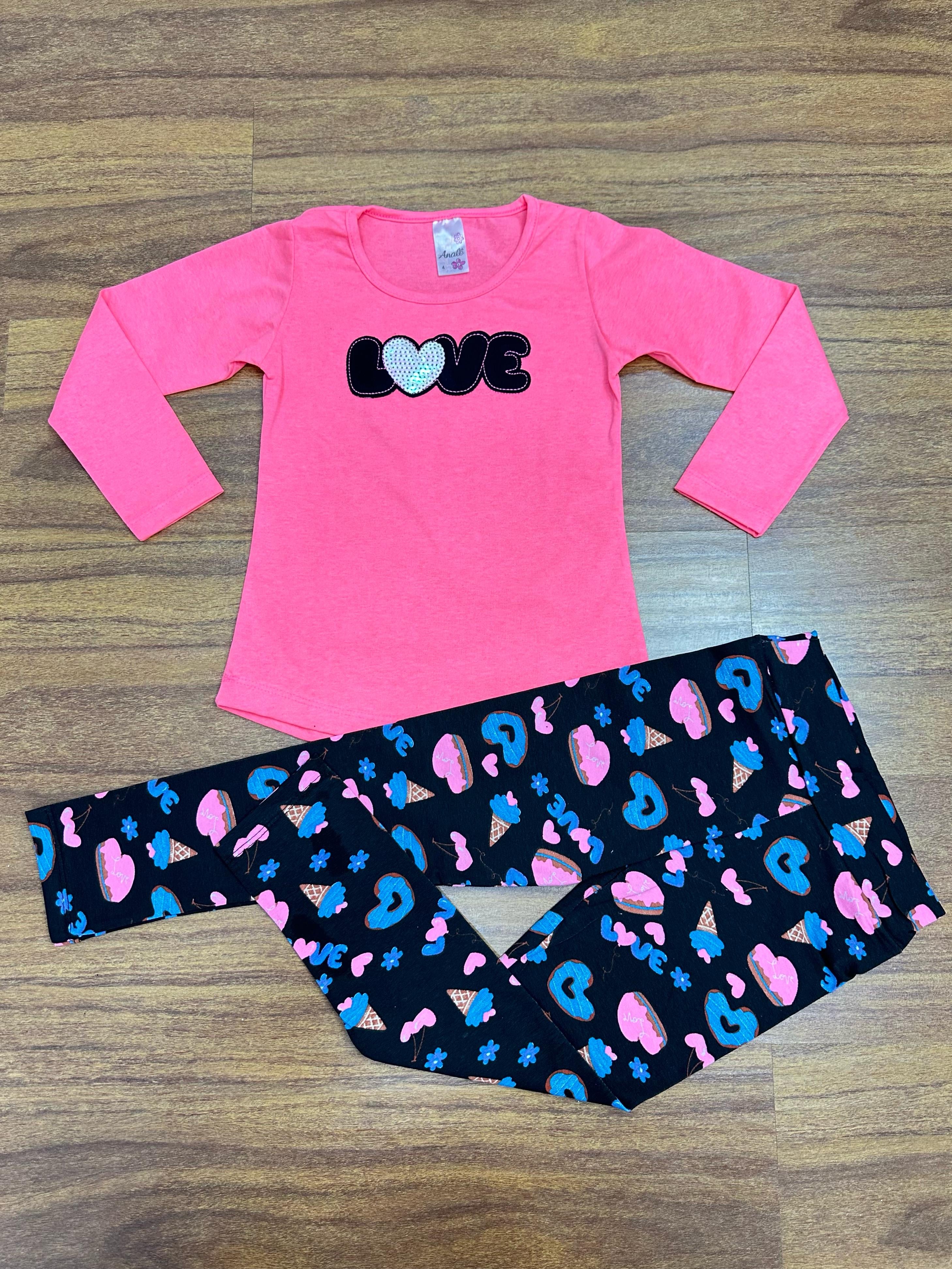 Kit Analê Conjunto Meninas Com Estampas do 4 ao 8