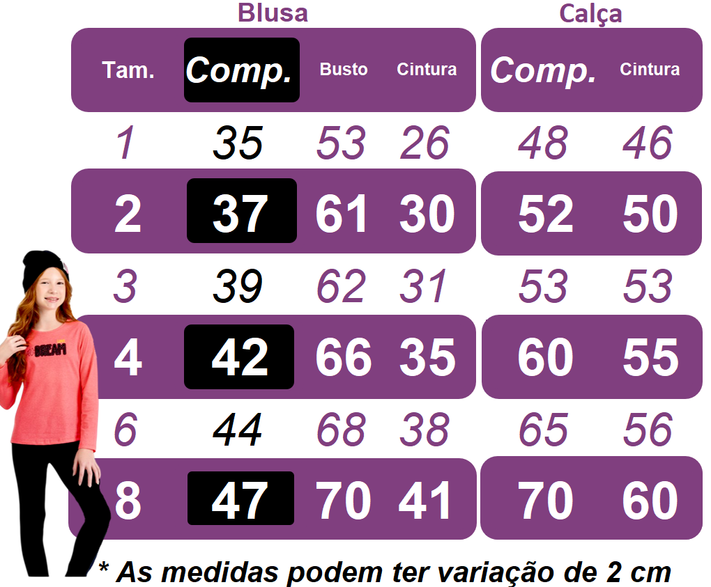 Kit Analê Conjunto Moletom Meninas Com Estampas do 1 ao 8