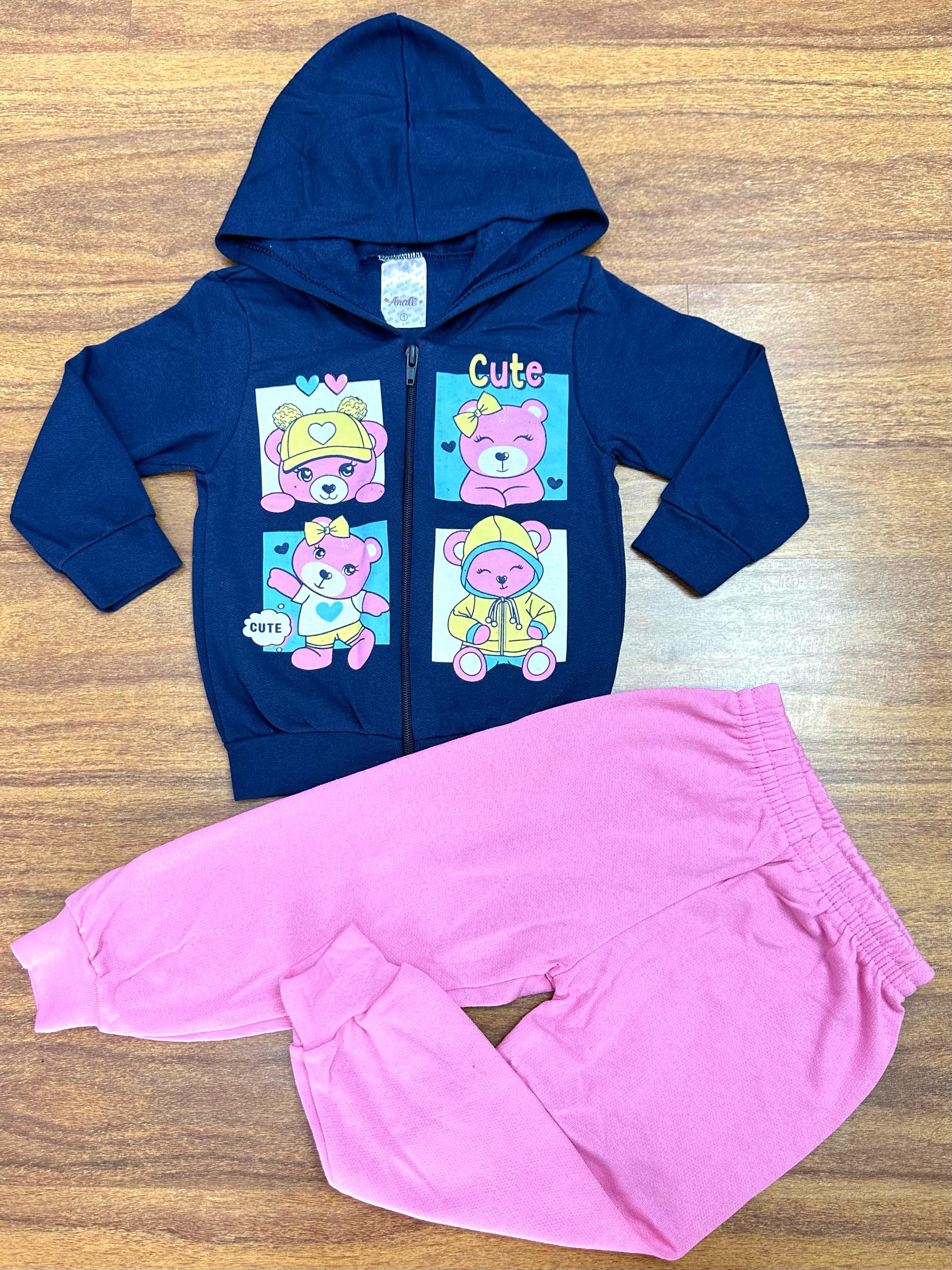 Kit Analê Conjunto Moletom Meninas Estampas Variadas do 1 ao 8