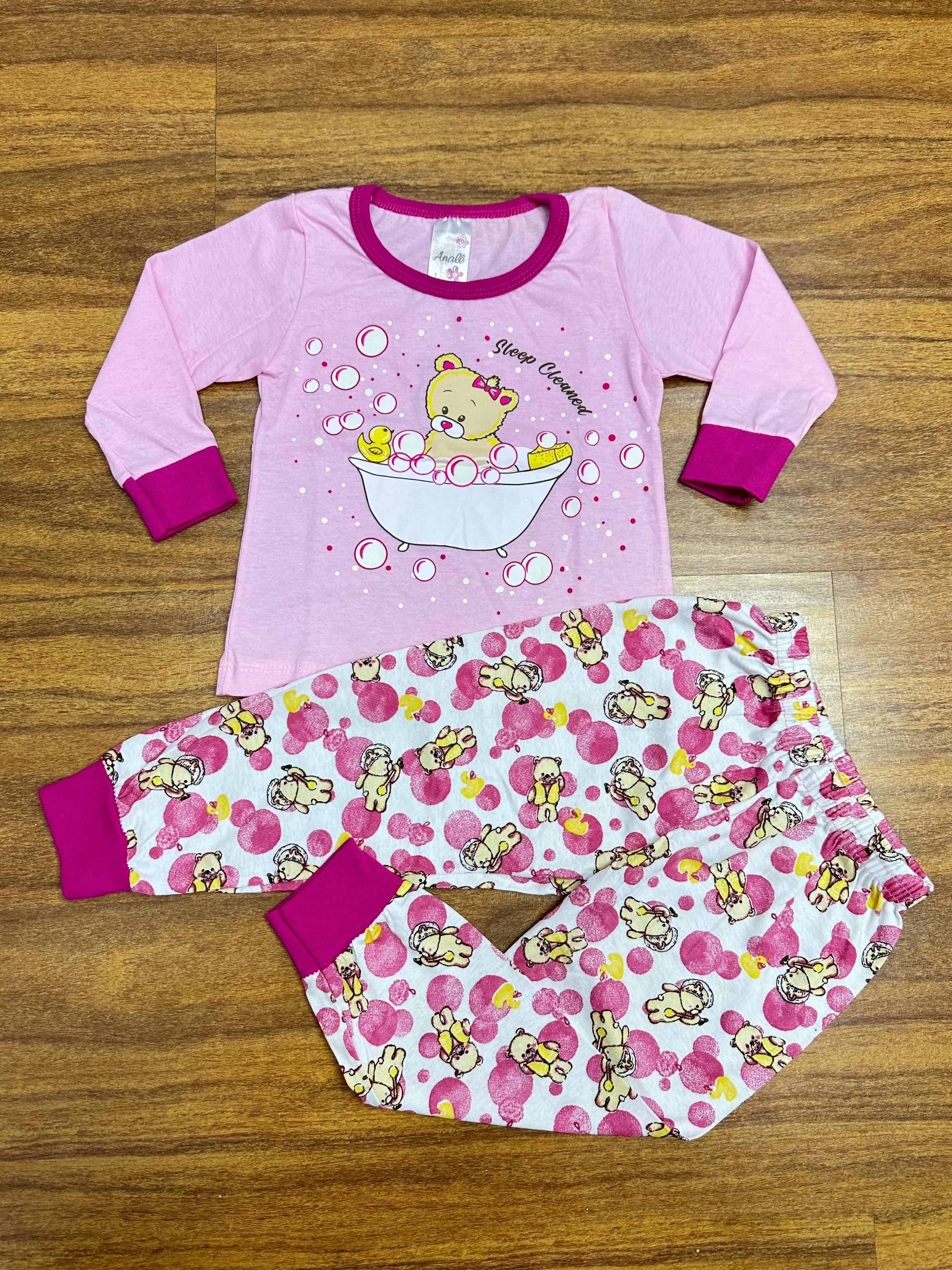 Kit Analê Pijama Infantil Meninas Com Estampas 1 ao 8