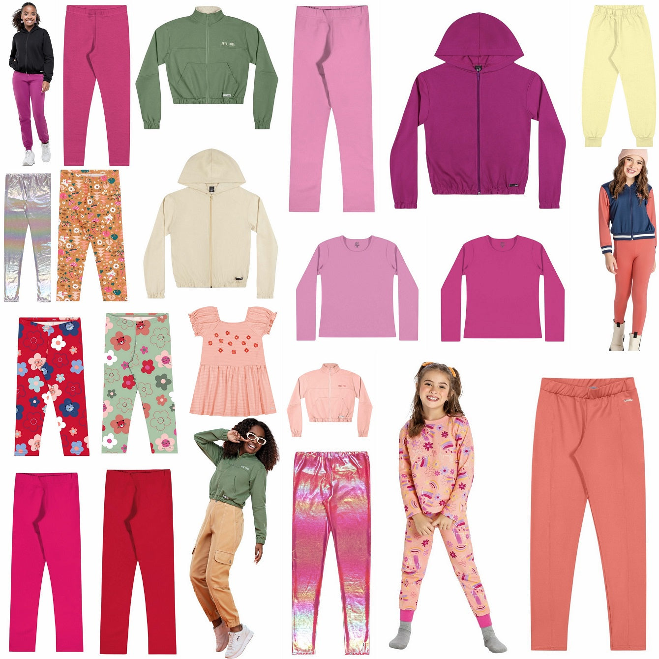 Kit Elian Meninas Infantojuvenil 9 Peças Variadas do 6 ao 16