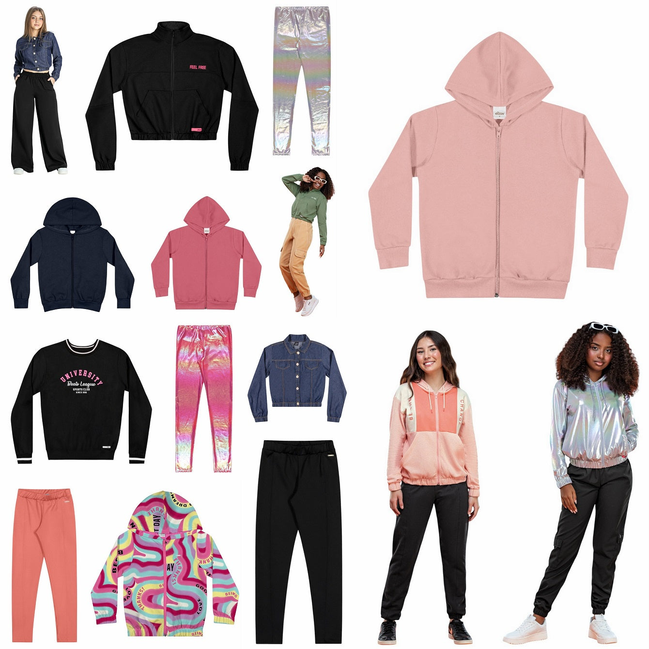 Kit Elian Meninas Juvenil 7 Peças Variadas do 10 ao 16