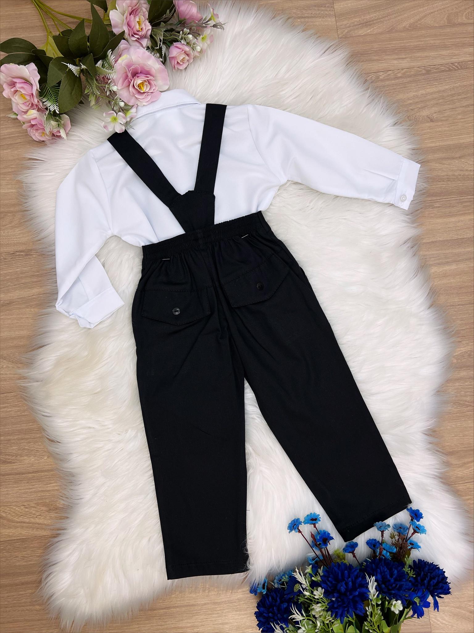 Conjunto Social Camisa Branca Calça Gravata Preto