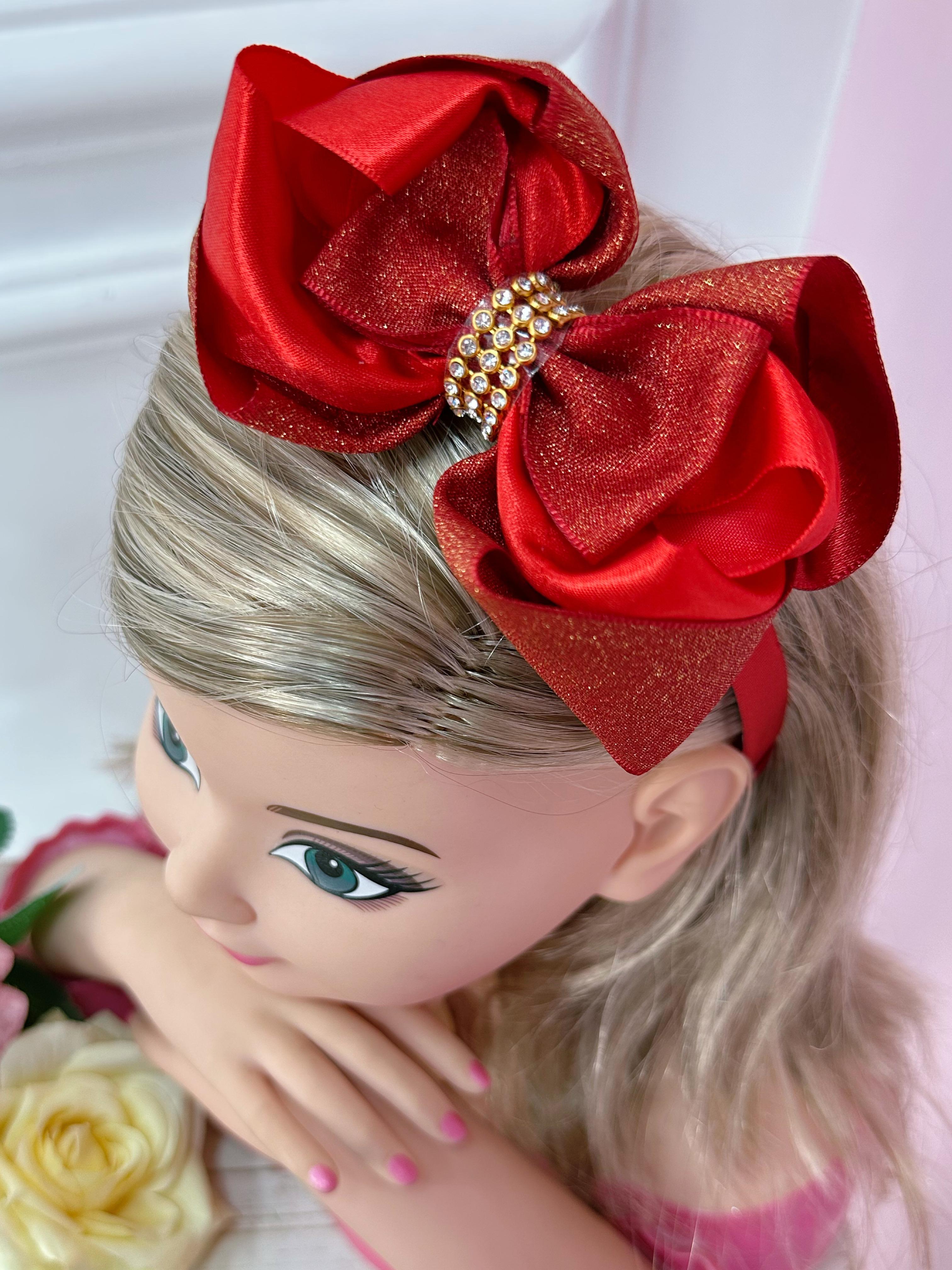 Tiara Infantil Cores de Natal Festas Com Strass e Glitter