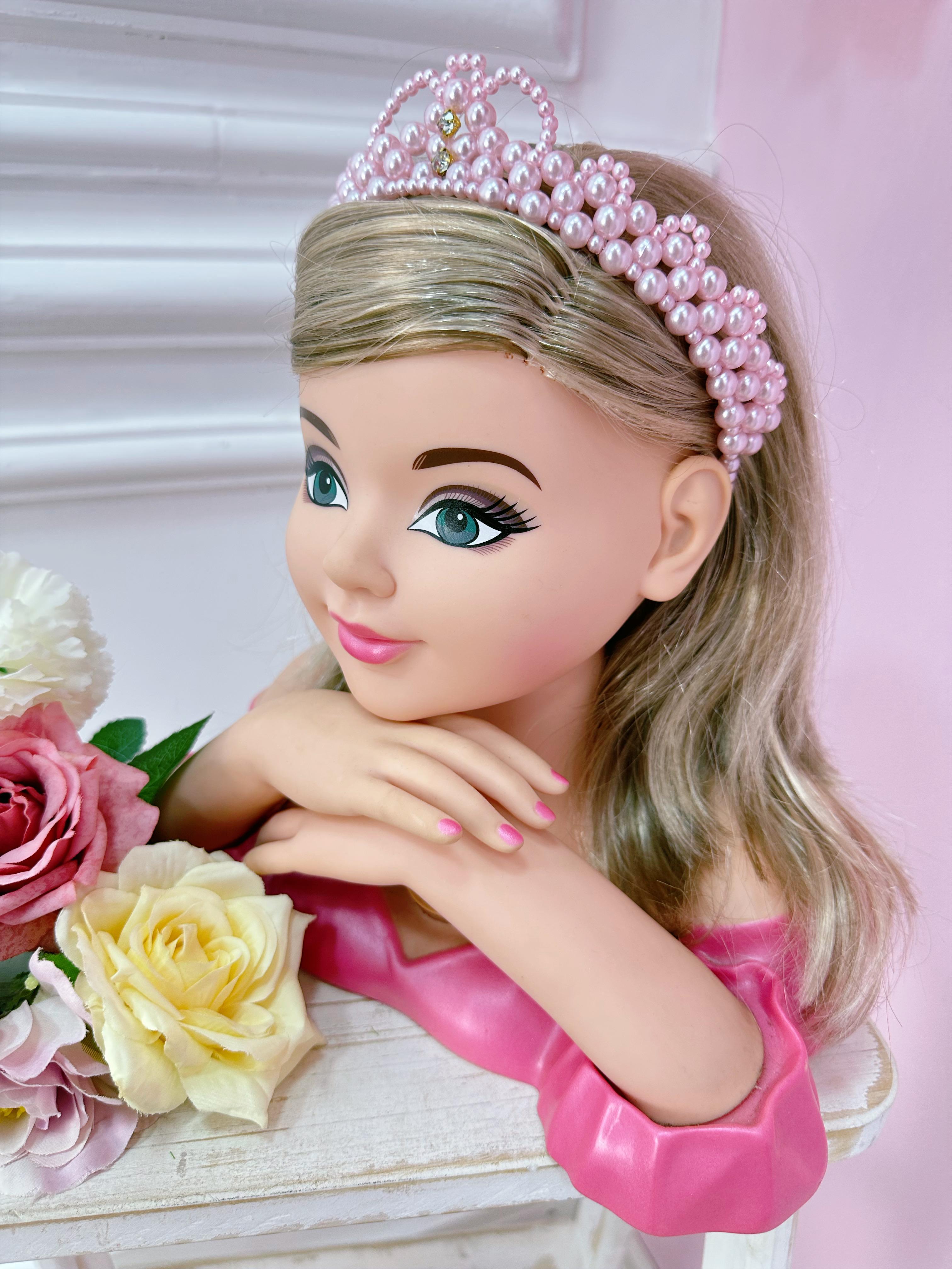 Coroa Infantil Princesa de Pérolas e Duplo Strass Luxo Cores