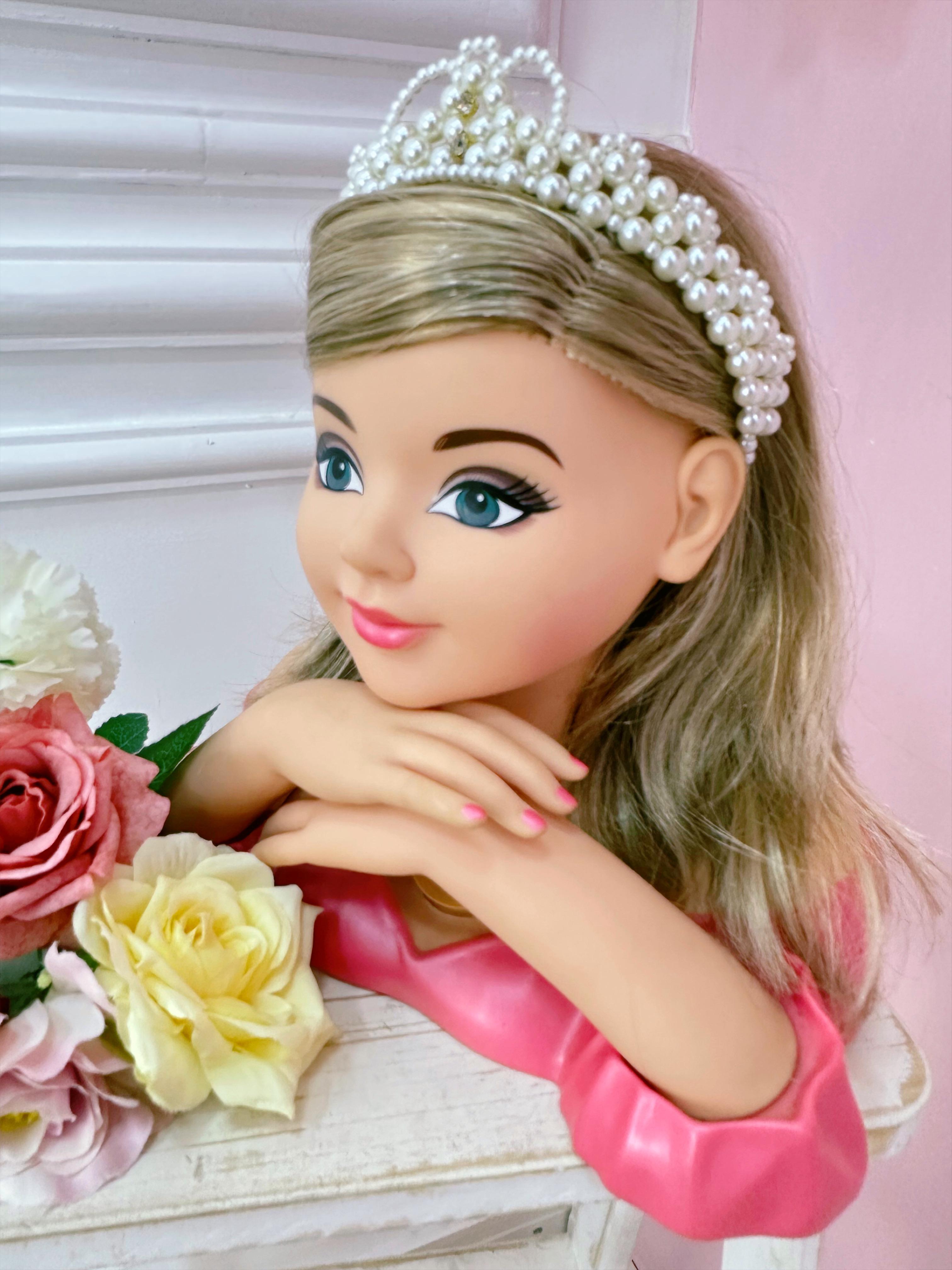 Coroa Infantil Princesa de Pérolas e Duplo Strass Luxo Cores