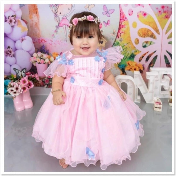 Vestido Infantil Jardim Encantado Luxo  4 anos